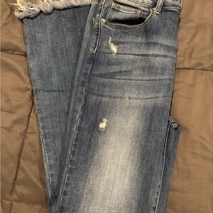 Distressed Blue Jeans
